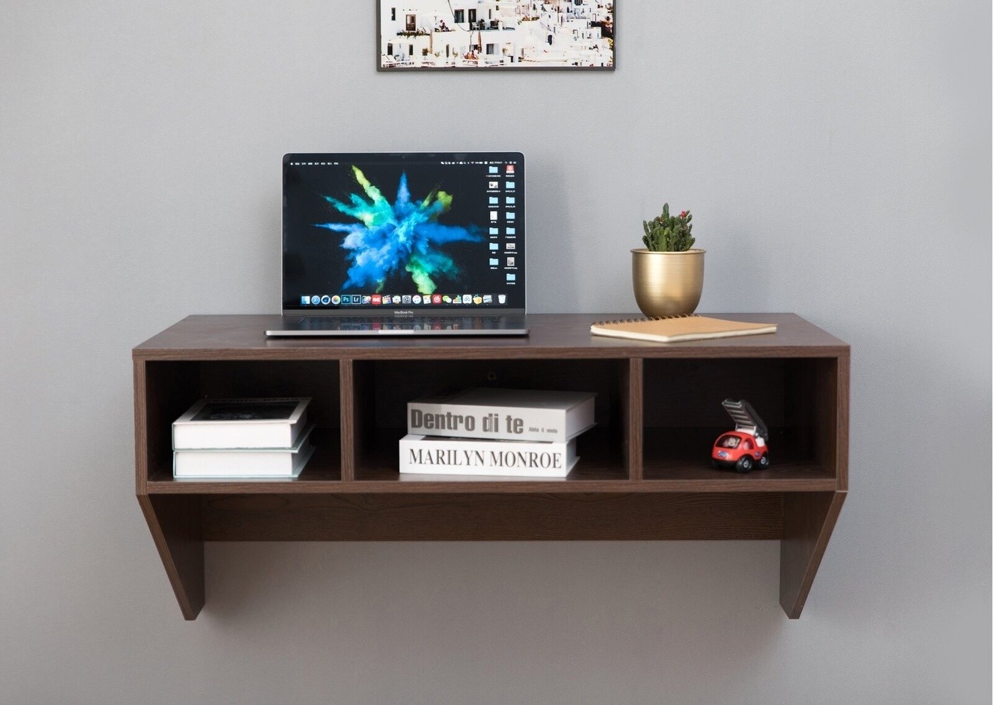 Brown Floating Desk