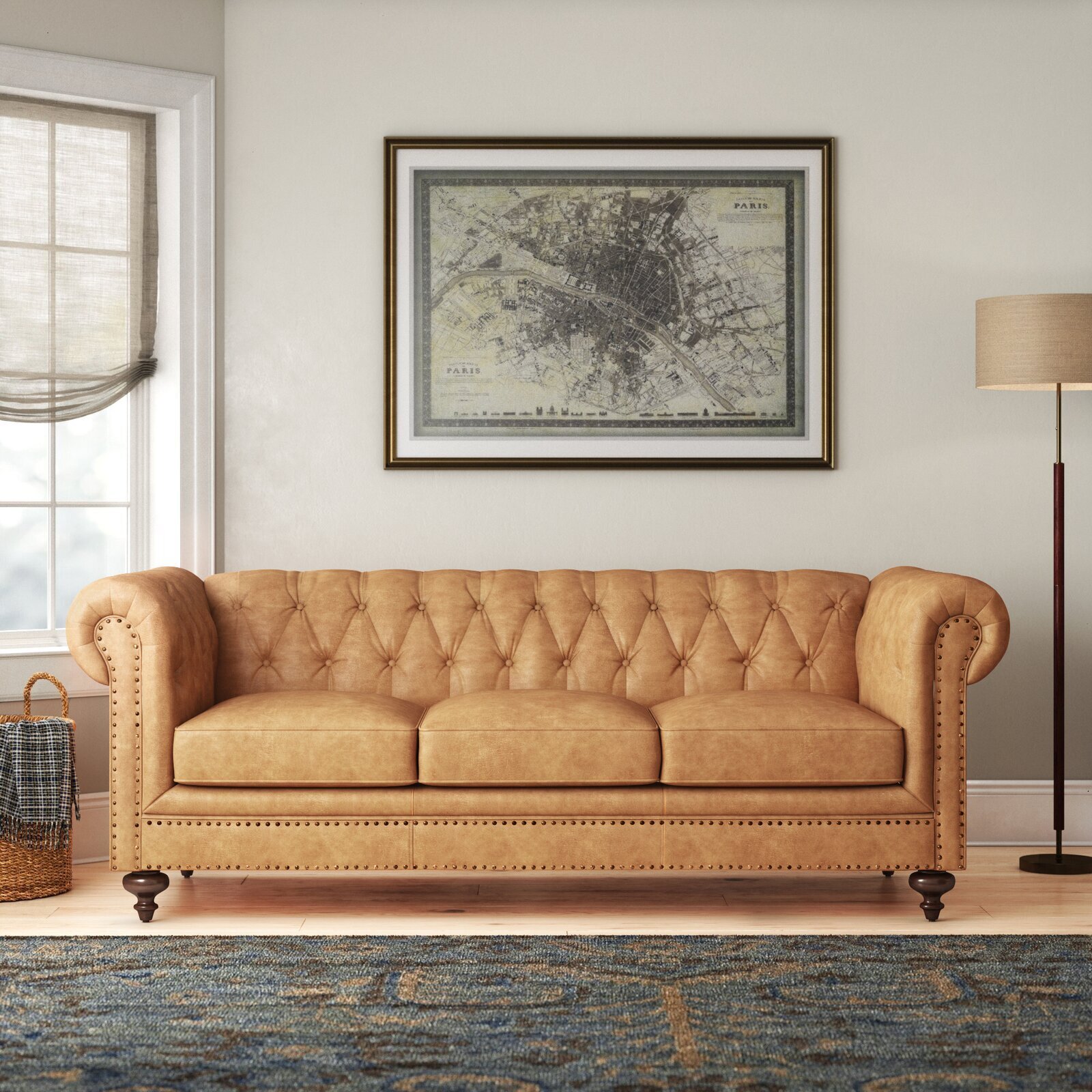 Buttery Genuine Leather Country Cottage Style Sofas