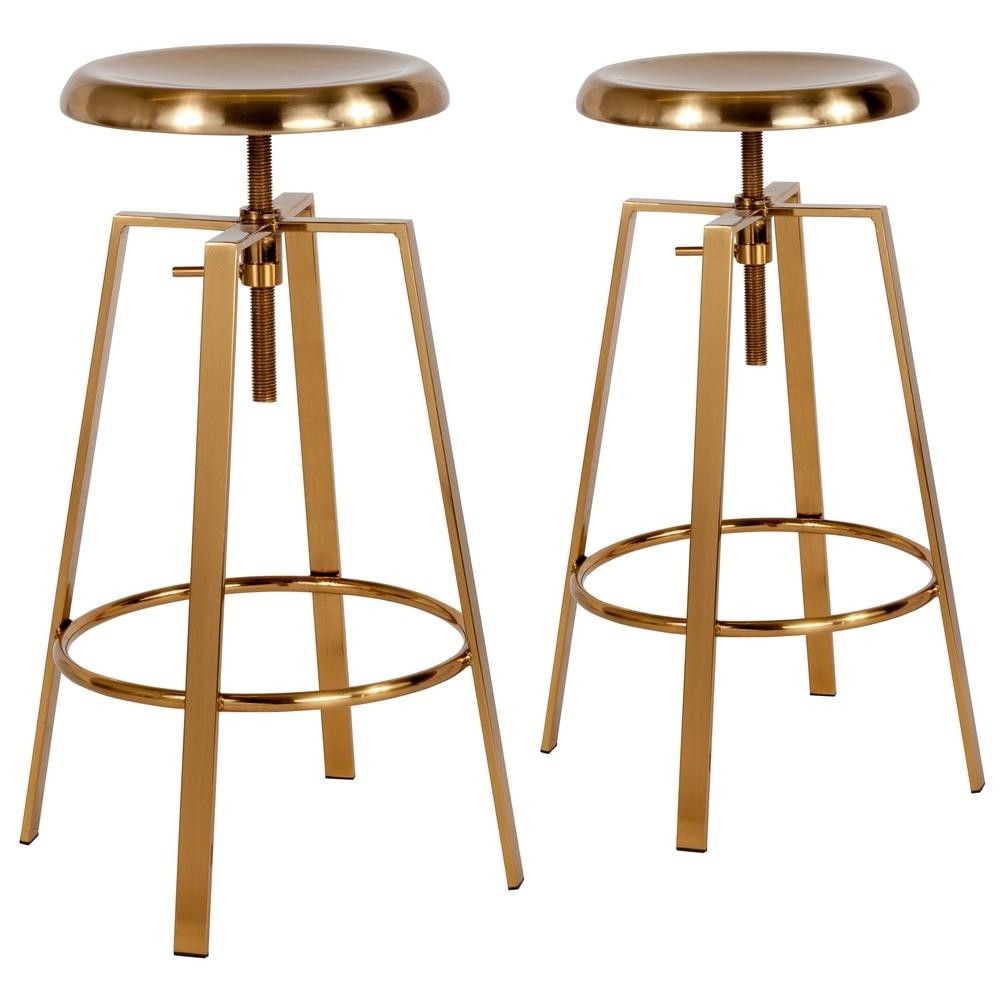 Carnegy avenue 35 in gold bar stool set of 2