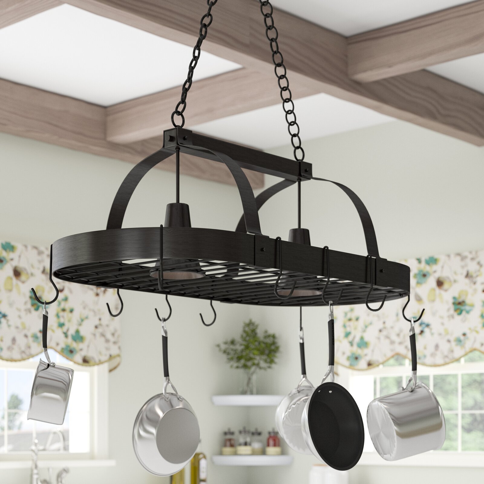 Cast Iron Hanging Rack with Built In Lighting