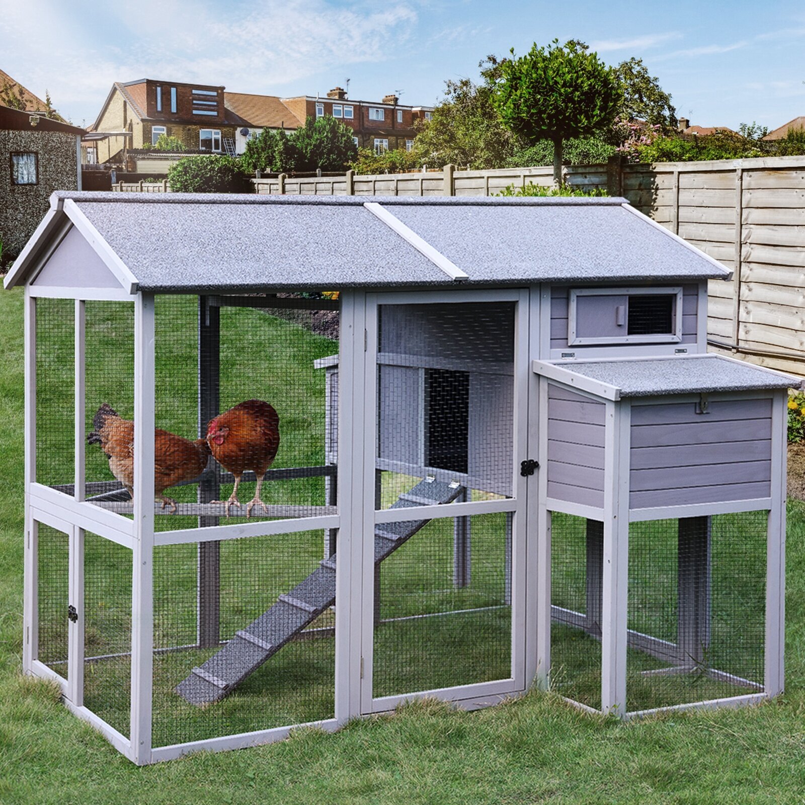 Chicken Coop with Chicken Run for up to 10 Chickens