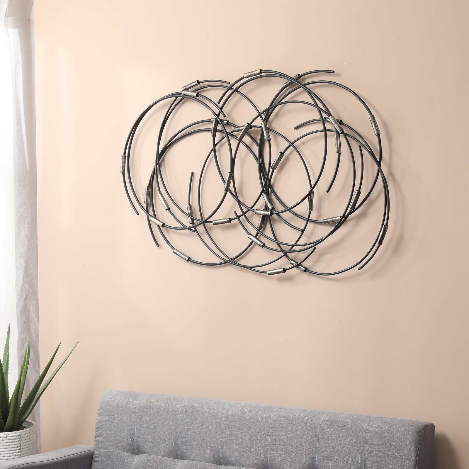 Metal Wall Art Trees Decor For Living Room Round Tree Of Life Outdoor Colored Leaves Decoration