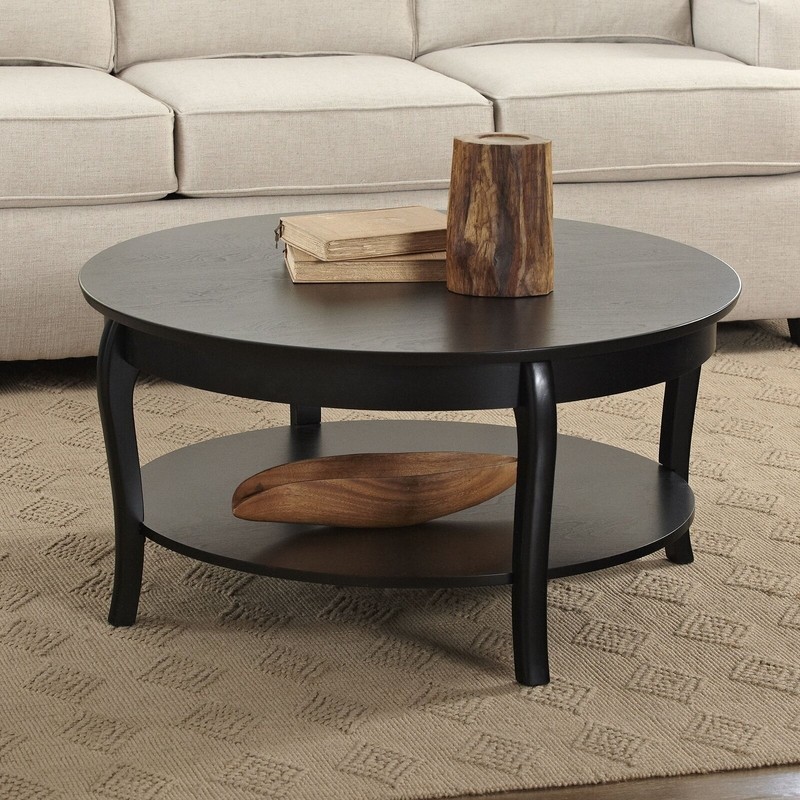 Classic Black Round Coffee Table