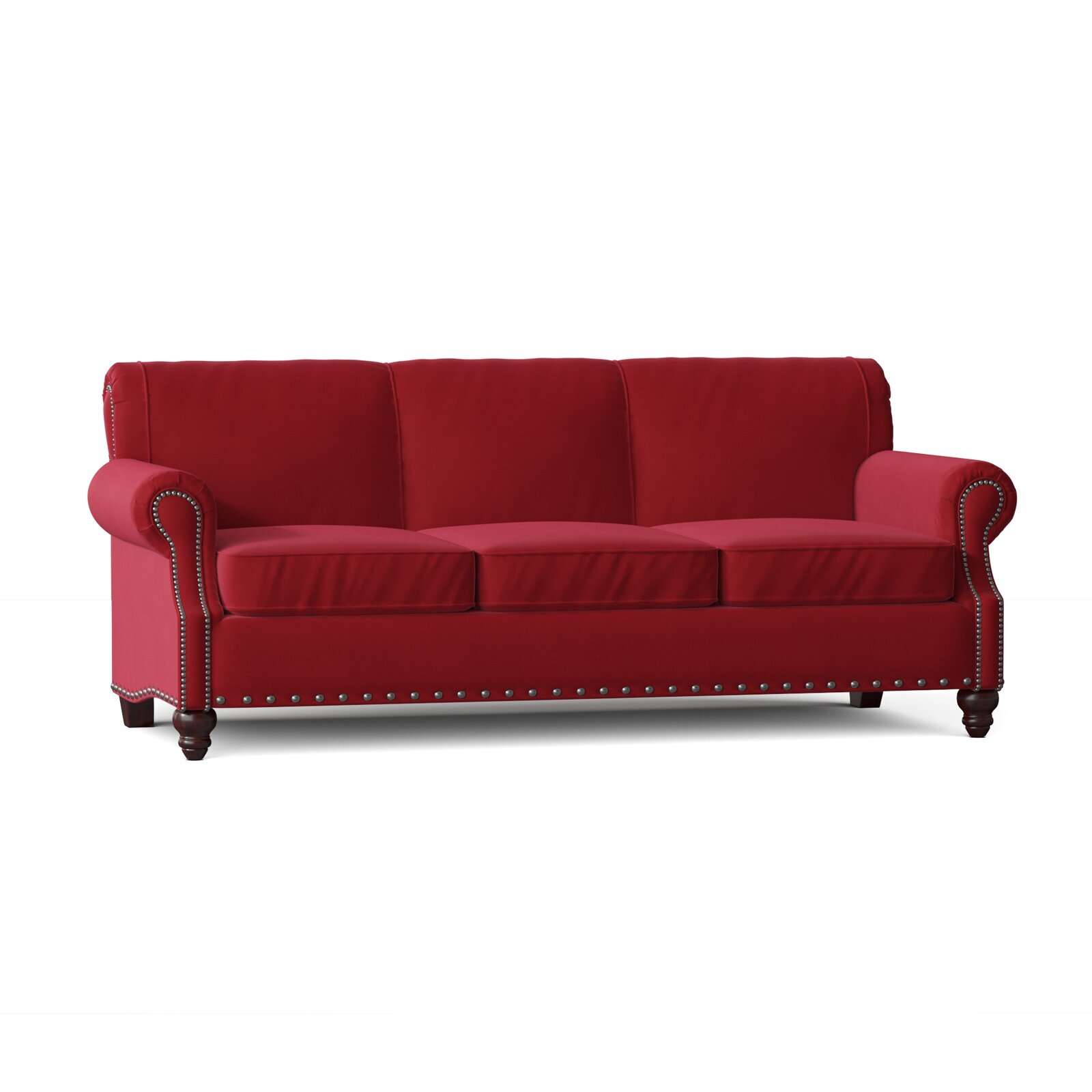 Classic Red Fabric Couch