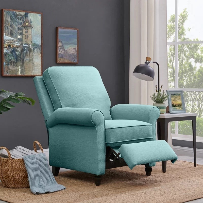 Classic Upholstered Mission Style Recliner 