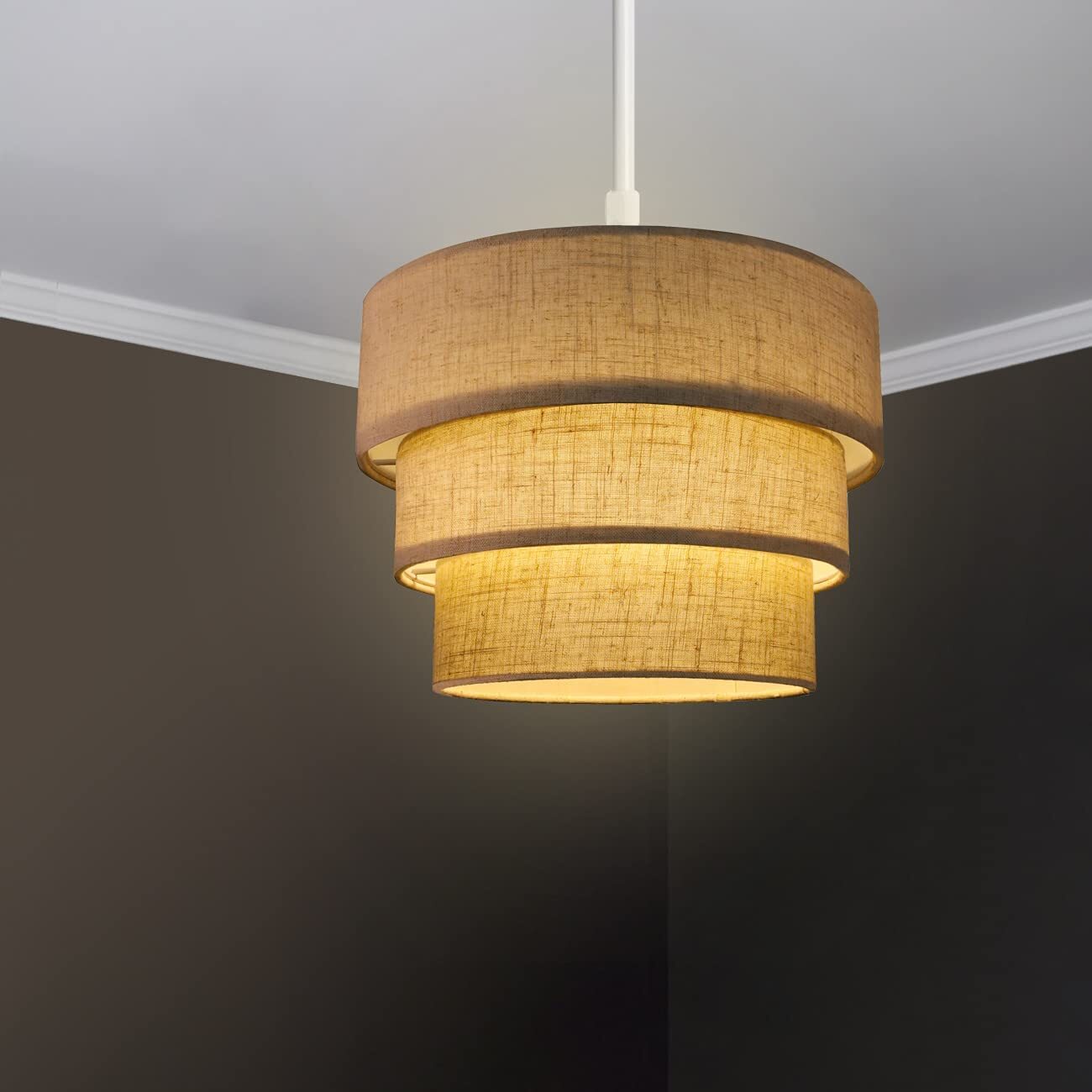 Classy clip on drum shade for ceiling light
