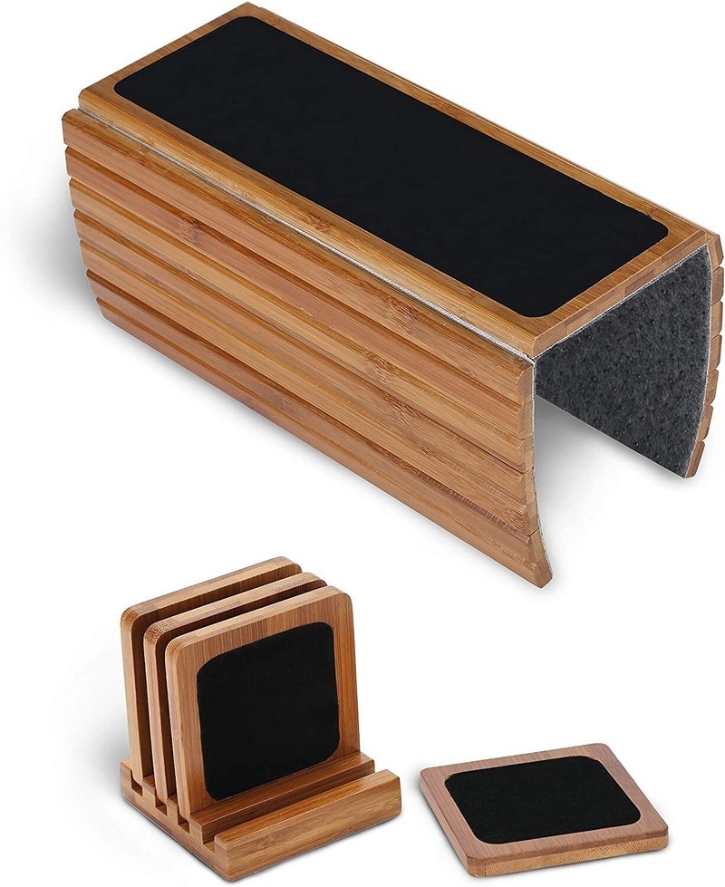Cohesive armchair tray table with coasters