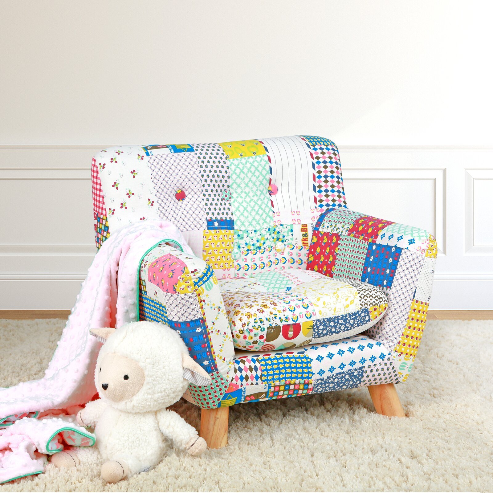 Colorful Kids Patchwork Lounge Chair
