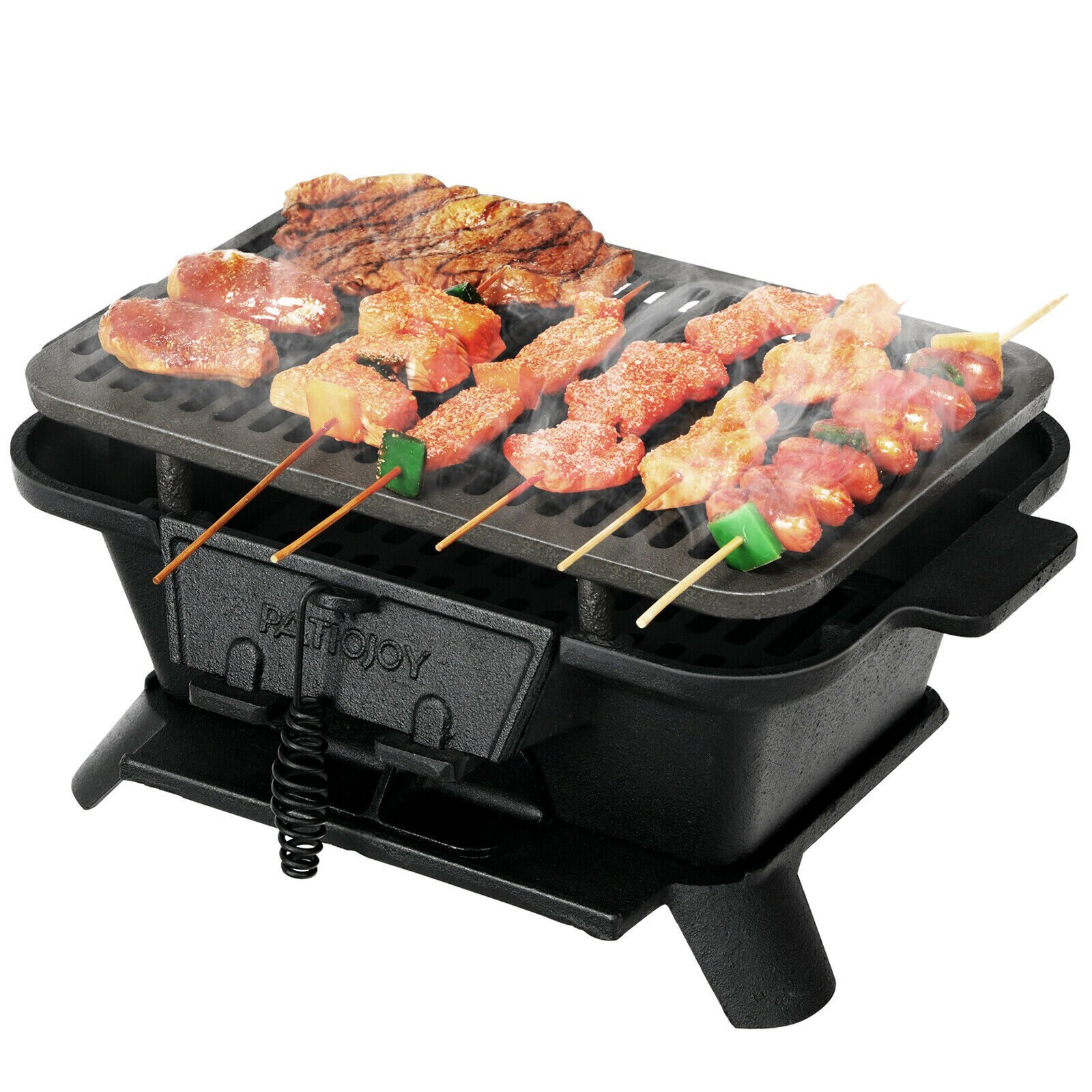Compact Outdoor Cast Iron Charcoal Grill
