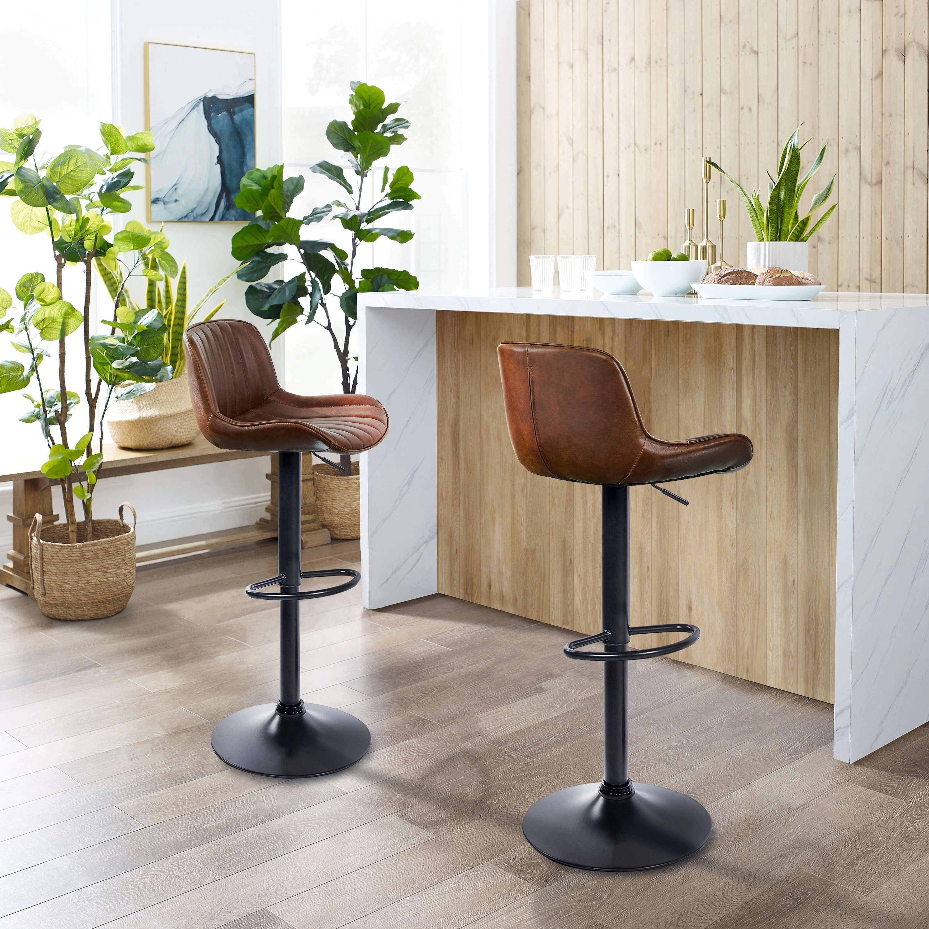 Contemporary Leather Bar Stools