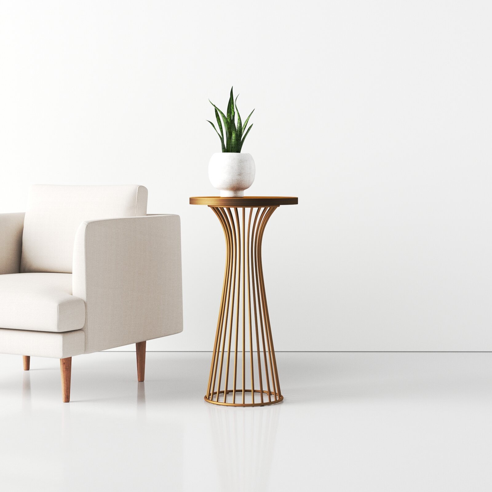 Contemporary wood plant stand