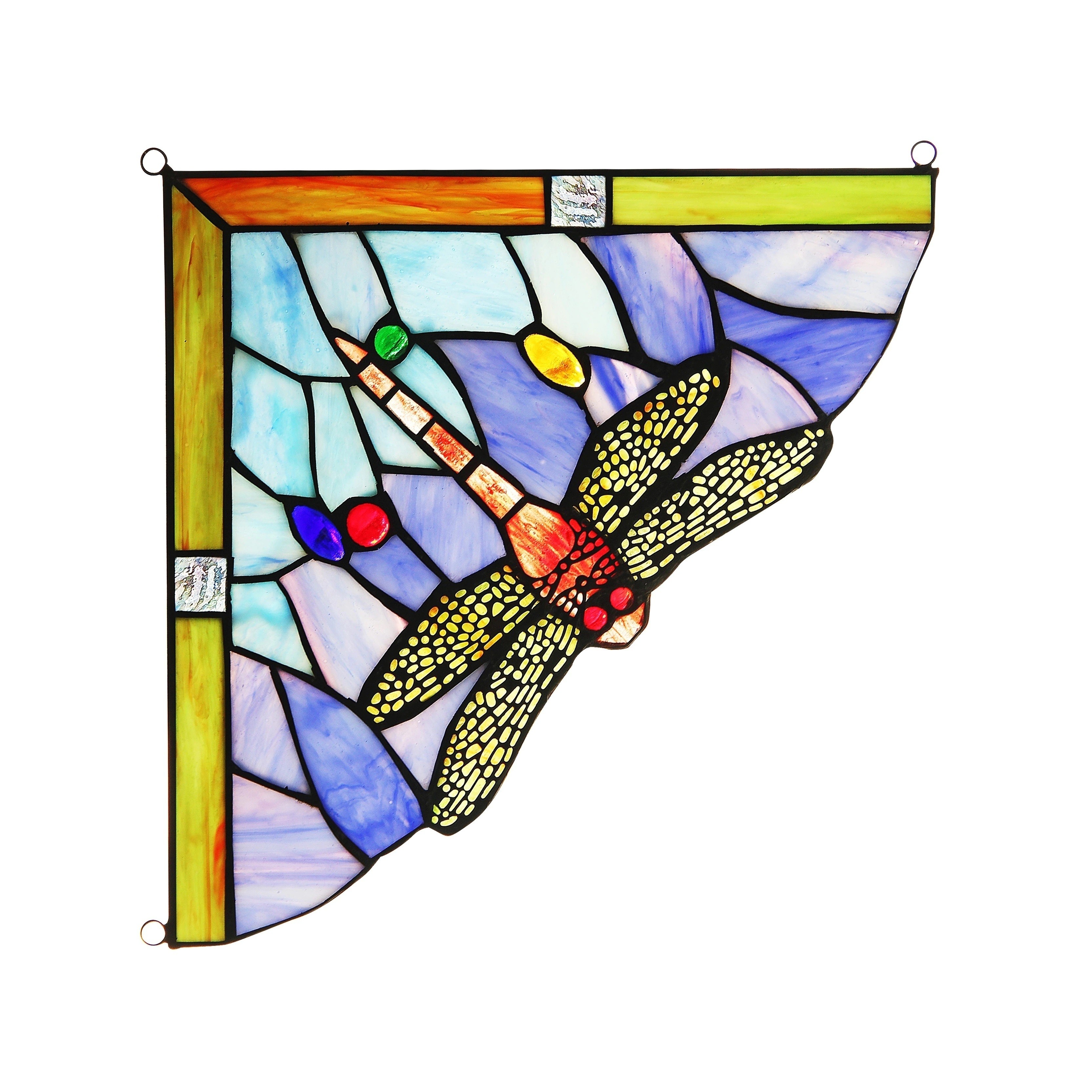Corner stained glass window hangings