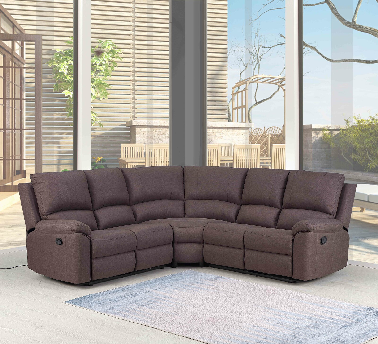 Apartment size best sale reclining sectional