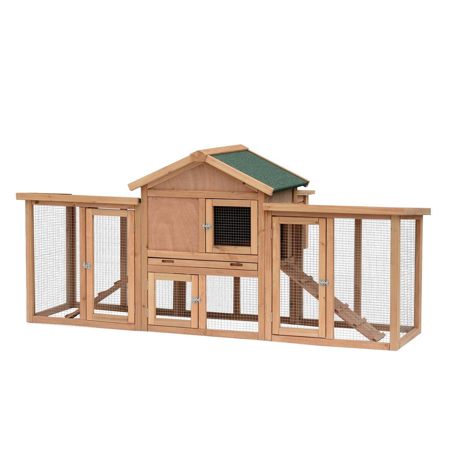 Covered Two ramp Centered Chicken Coop Kit