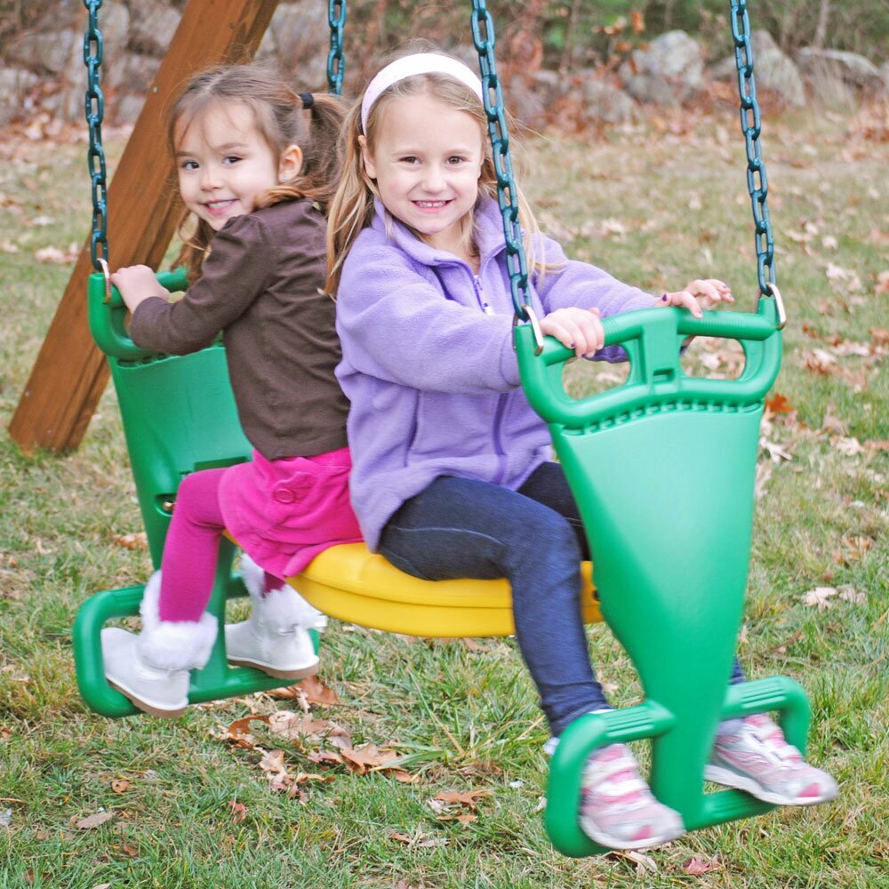 PLAYKIDS SwingSet Glider Swing Glider Horse glider with Fully Coated ChaiYellow 