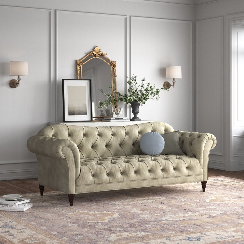 Curvy Cream French Country Cottage Styled Sofas