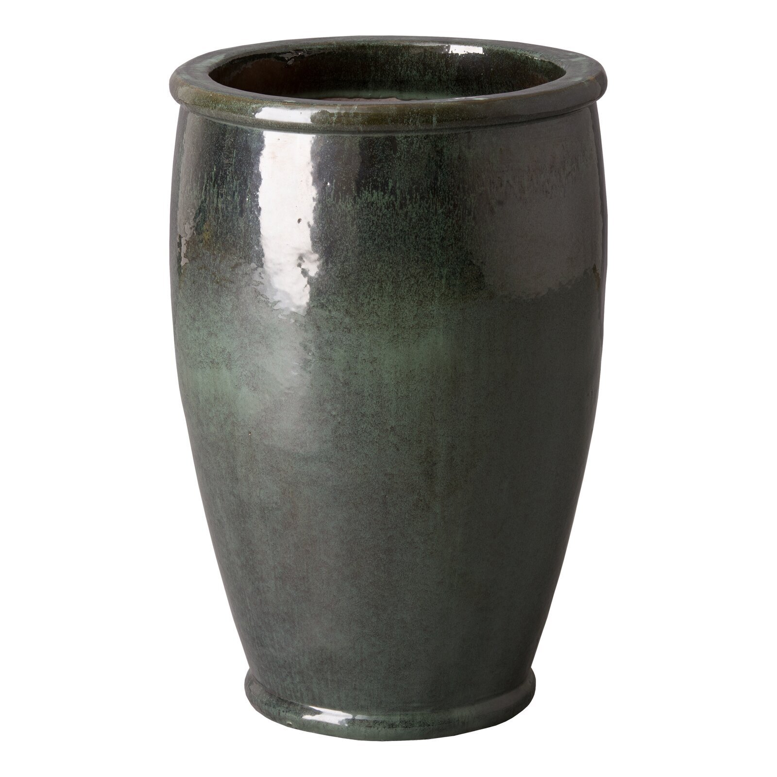 Deep Green Extra large Ceramic Planters for Outside or Inside