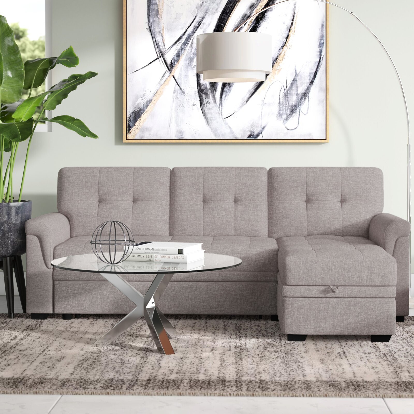 Ebern Designs Efim 84” Wide Sleeper Sofa & Chaise