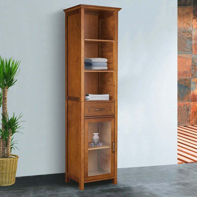 Elegant hardwood cabinet for formal bathroom decor