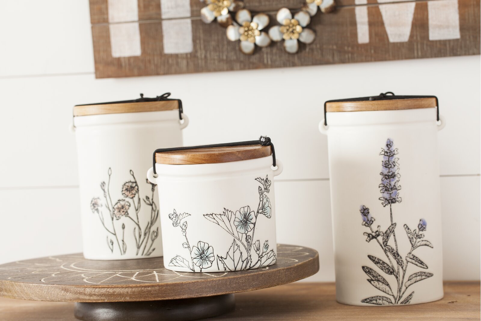 Elegant rustic kitchen canisters