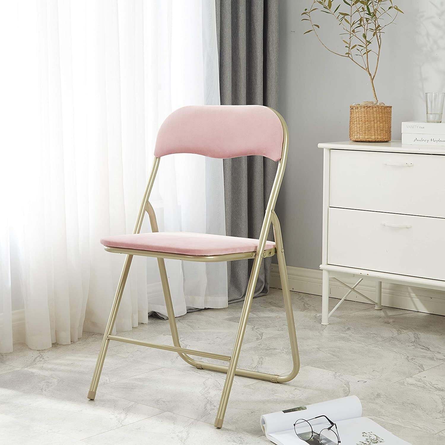 Elegant Velvet Folding Chair