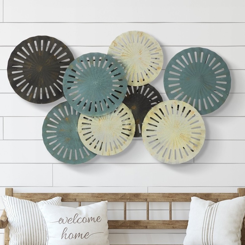 Heritage Round Wall Art-Metal Decorative Wall Medallions,Hand-Made Creative Wall Art,Wall Decor Gift for Home,Bedroom,Living Room Home Decoration AWhole Set