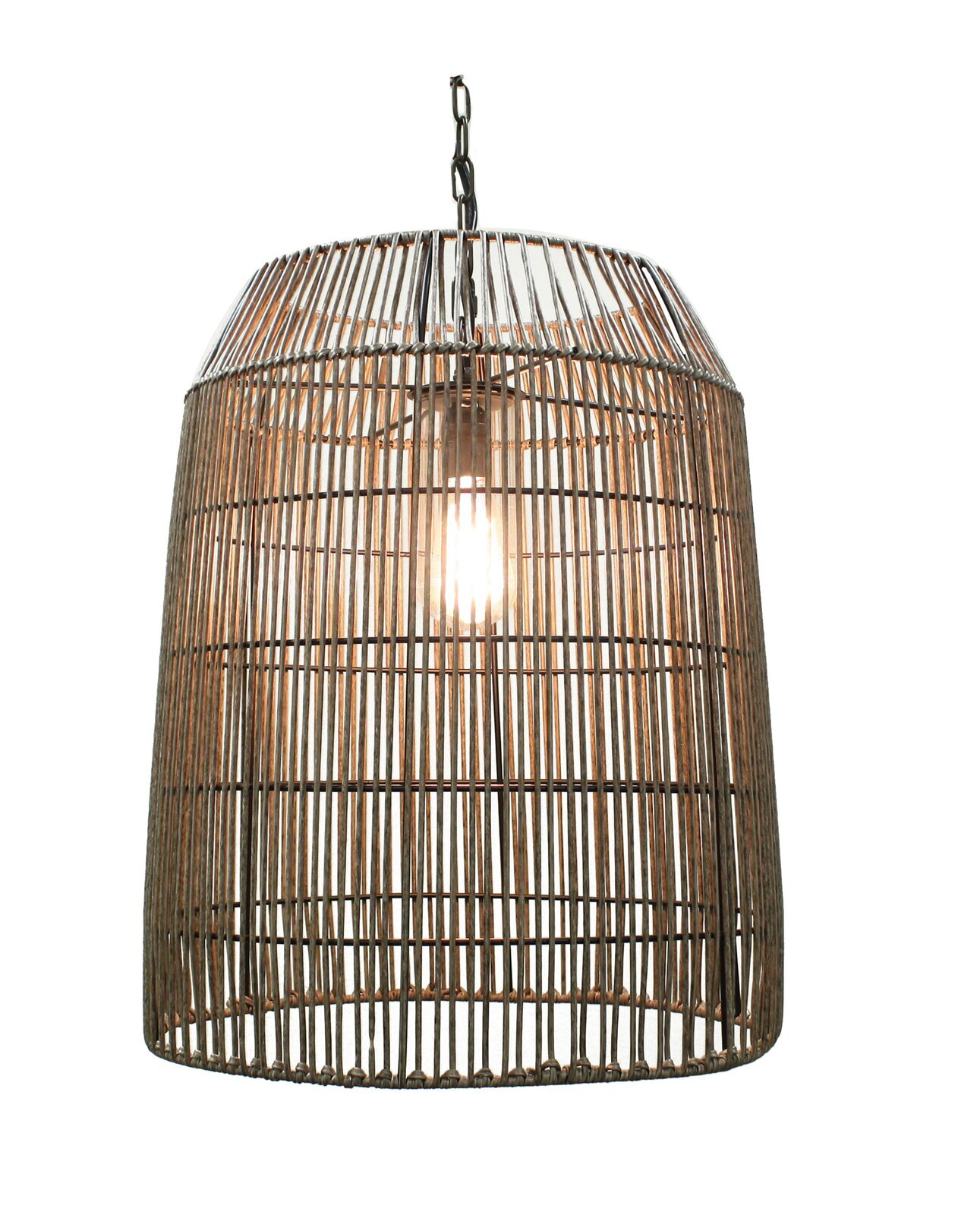Extra large outdoor hanging lantern in a wicker design
