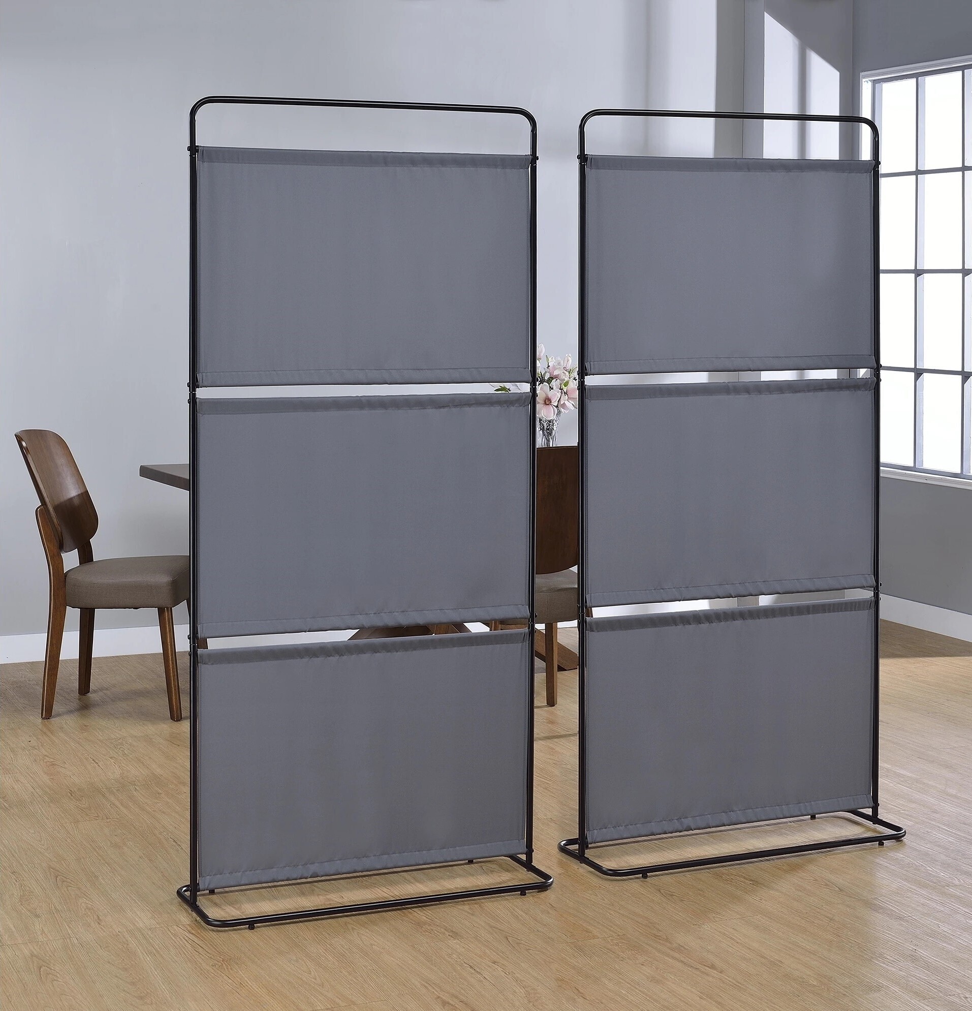 Fabric and Metal Free Standing Single Panel Room Divider