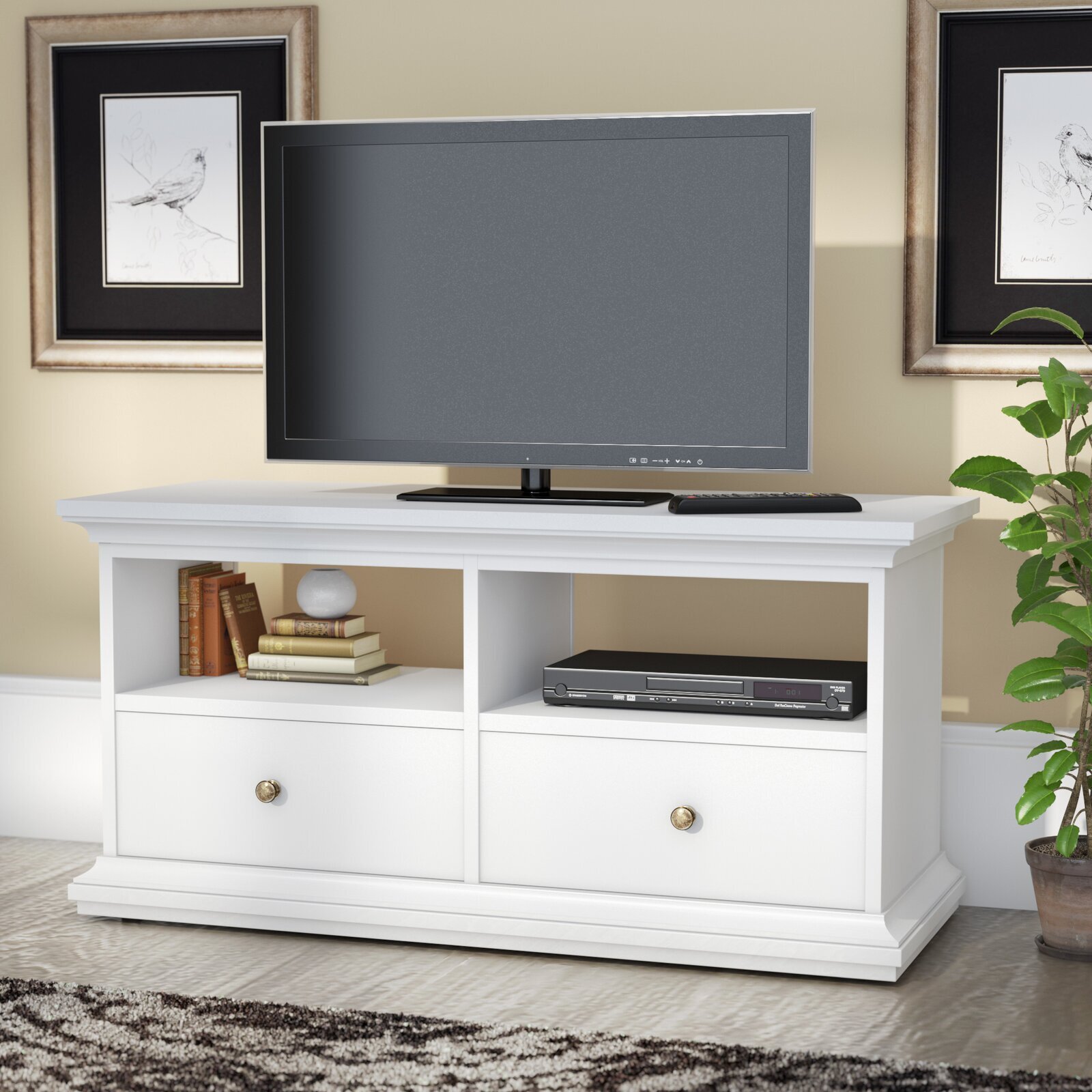 Farmhouse style low tv stand for flat screens