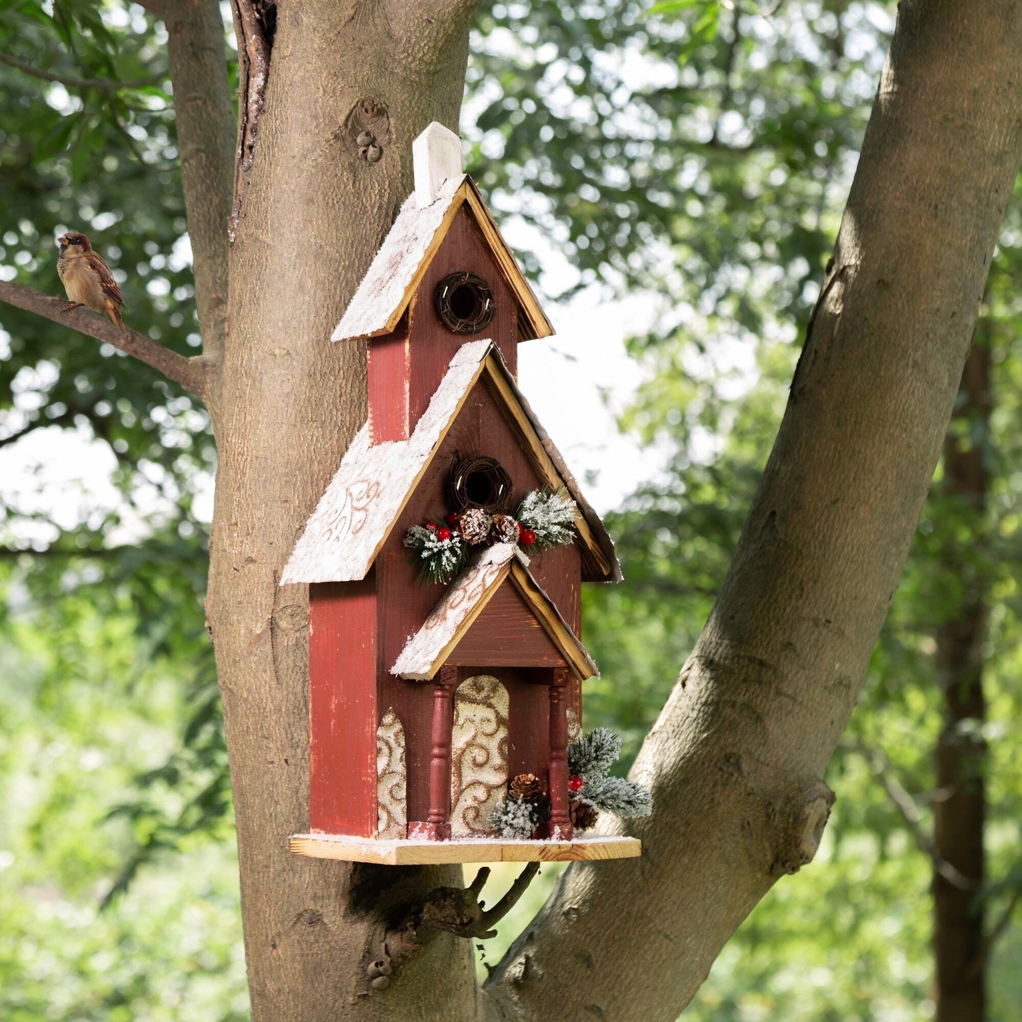 Festive Birdhouse for Outdoors