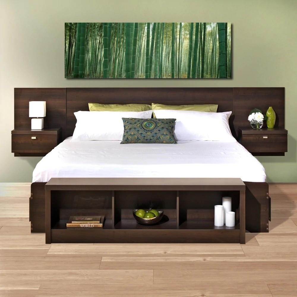 Floating King Headboard with Storage