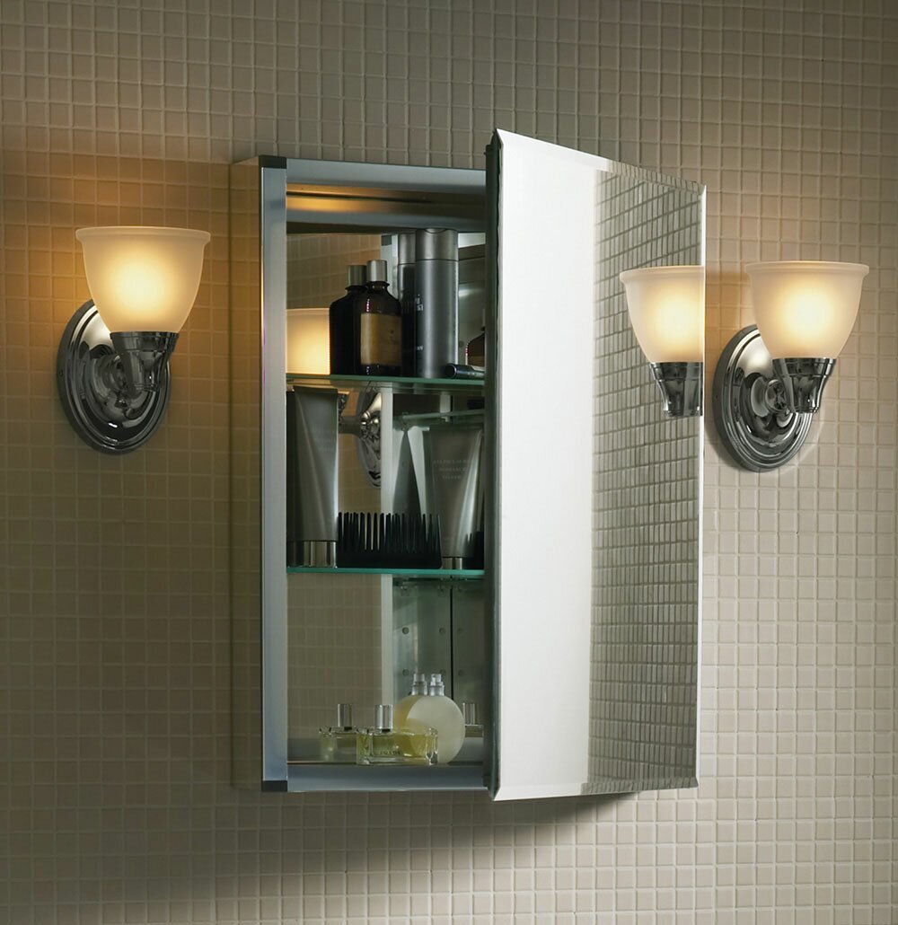 Frameless Aluminum Mirror Wall Mounted Bathroom Cabinets