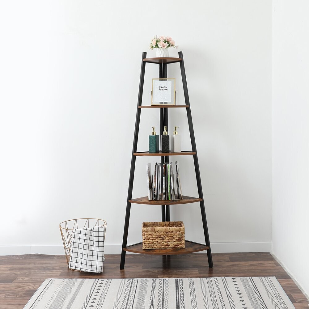 Freestanding ladder corner shelf