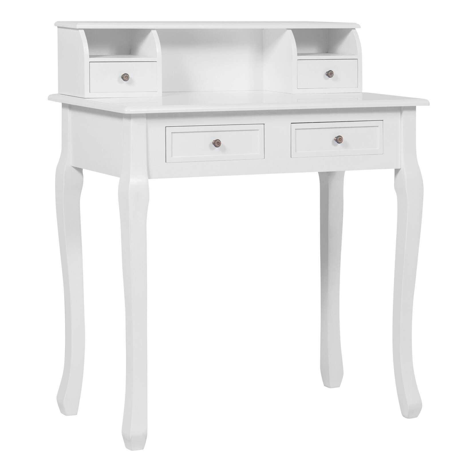 French Style White Desk with Hutch