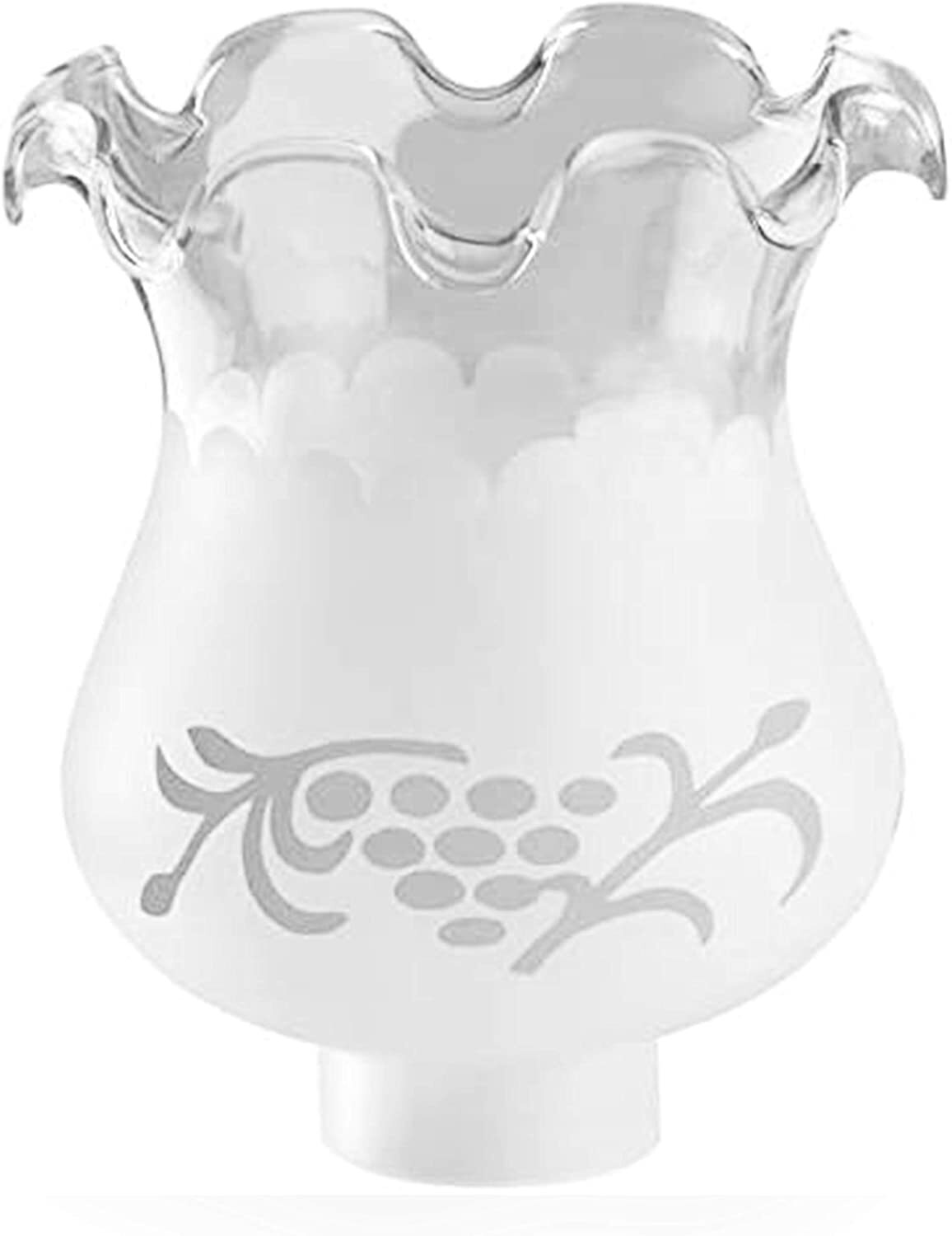Frosted and Clear Etched Glass Tulip Lamp Shade