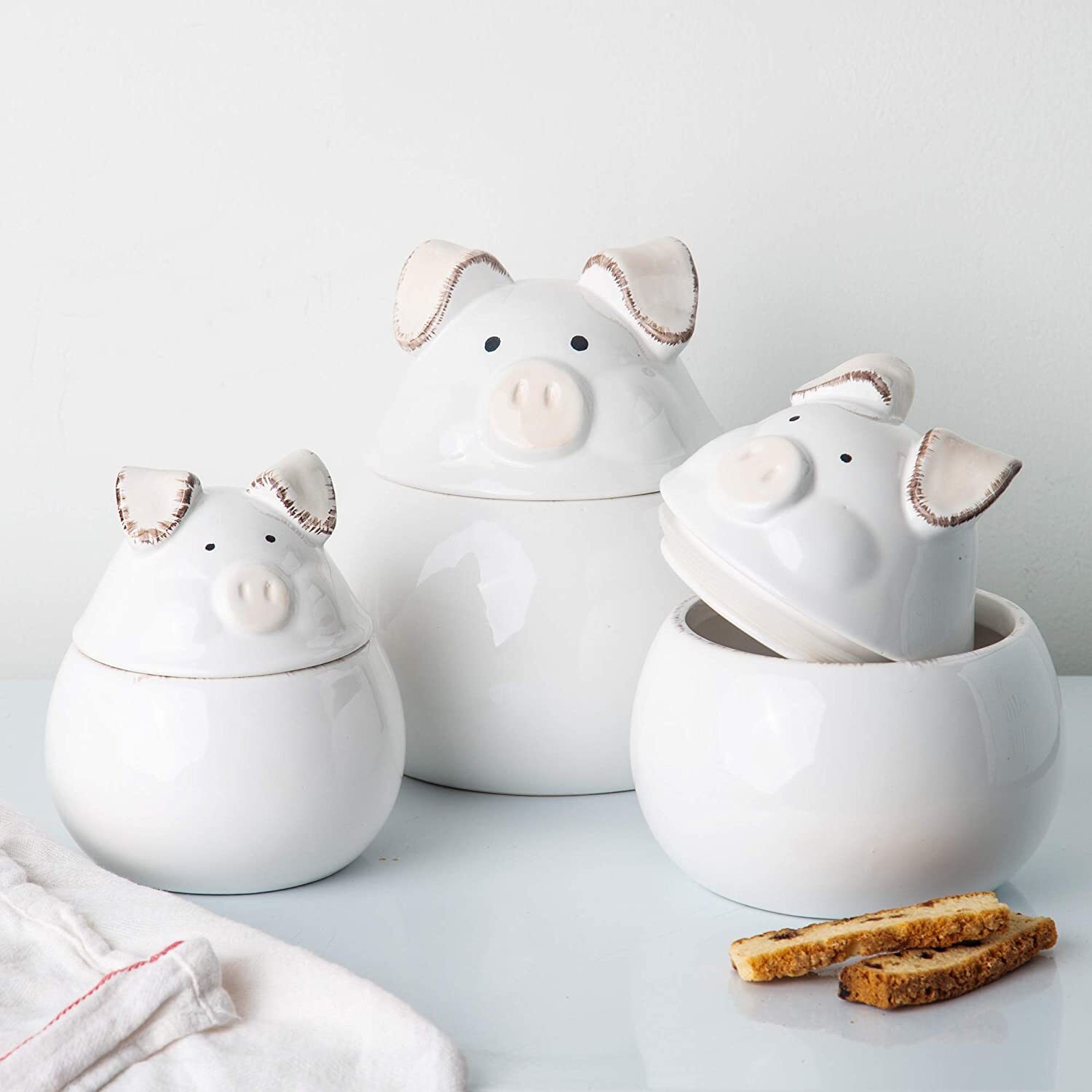 Funny Canisters Made of Pigs