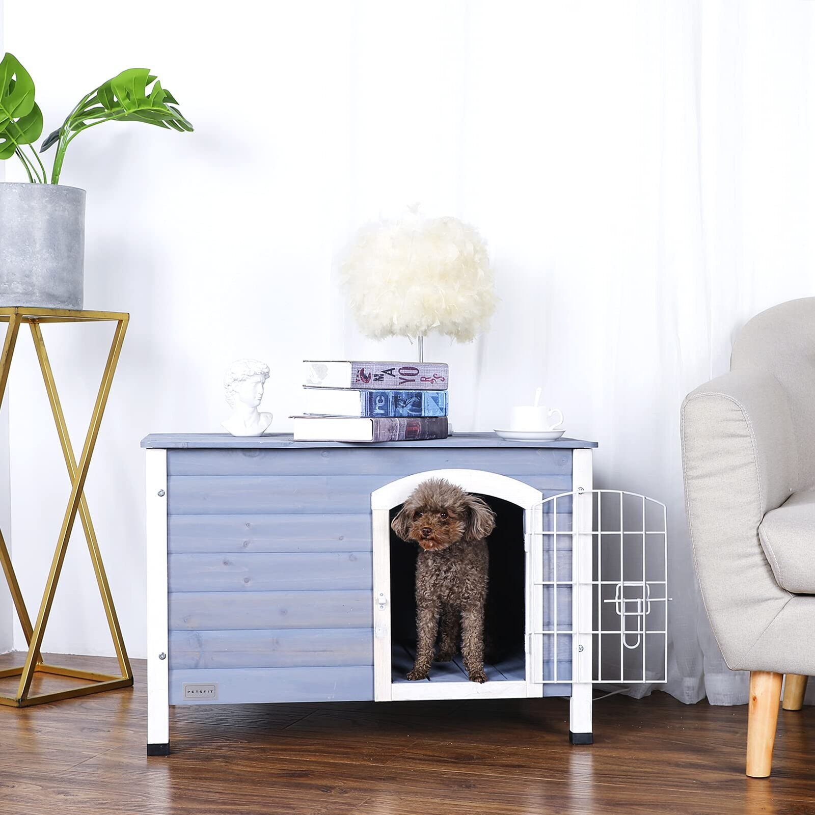 Furniture style indoor wooden dog house