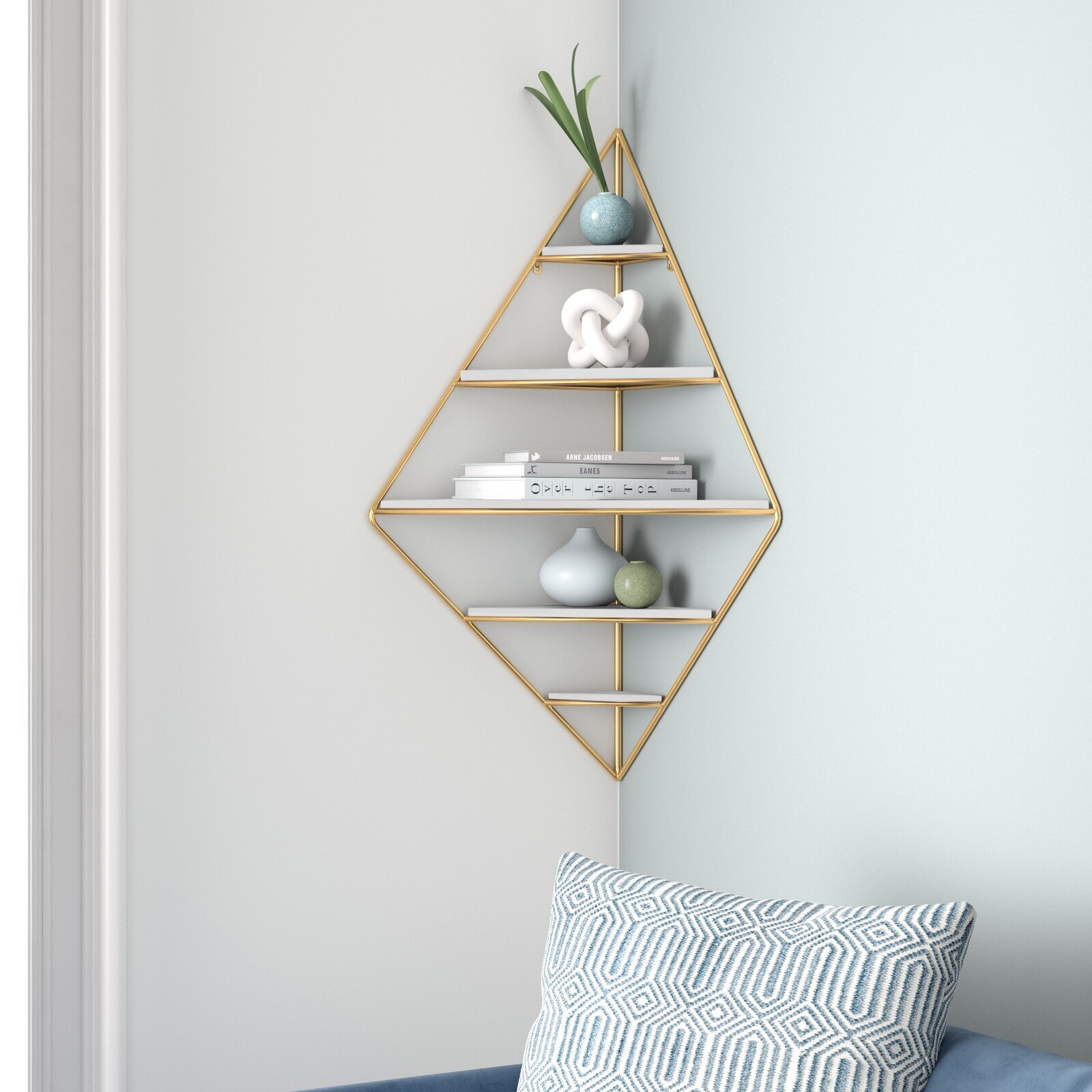 Geometric Metal Modern Corner Shelf Designs