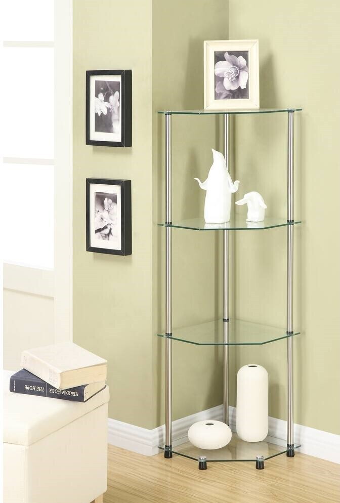 Glass Corner Shelf for the Living Room