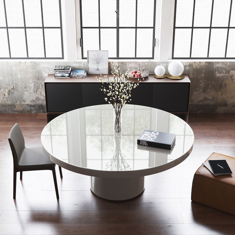Glass topped Large Round Dining Tables