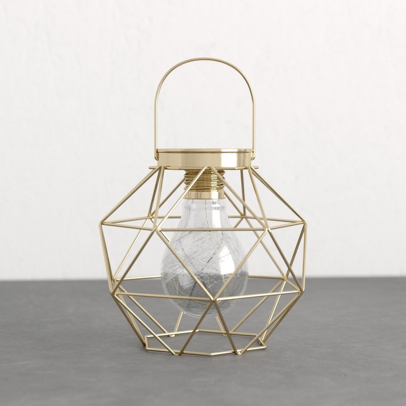 Golden Splashed Geometric Battery operated Lamps