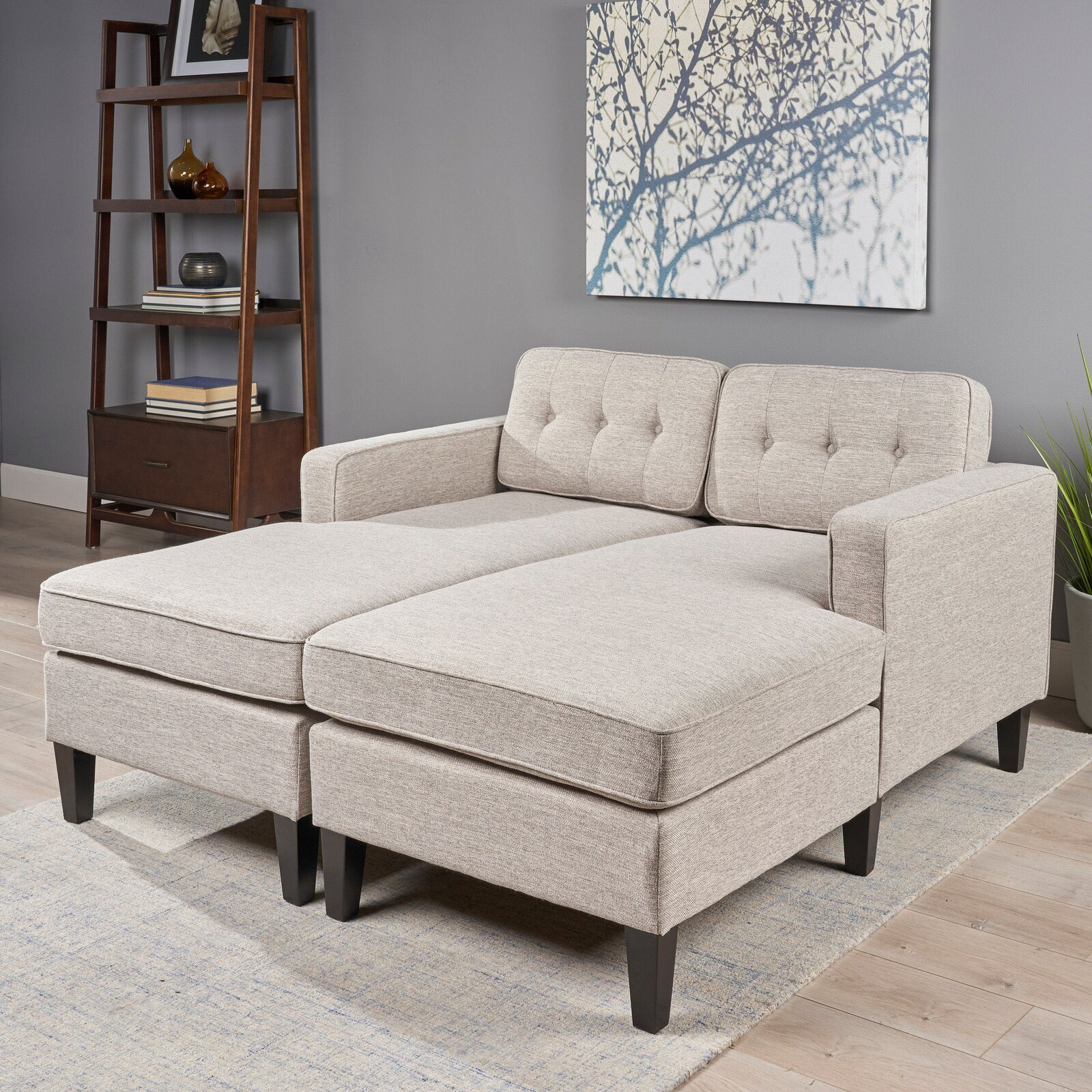 Gray Double Chaise Lounge