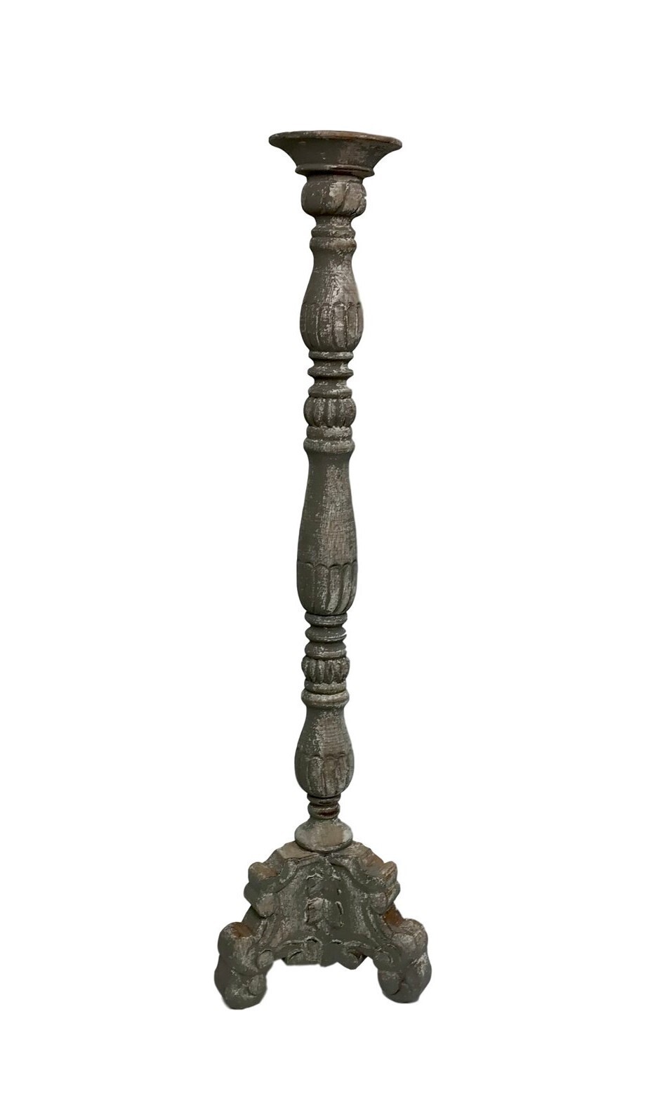Gray Extra Tall Floor Candle Holder