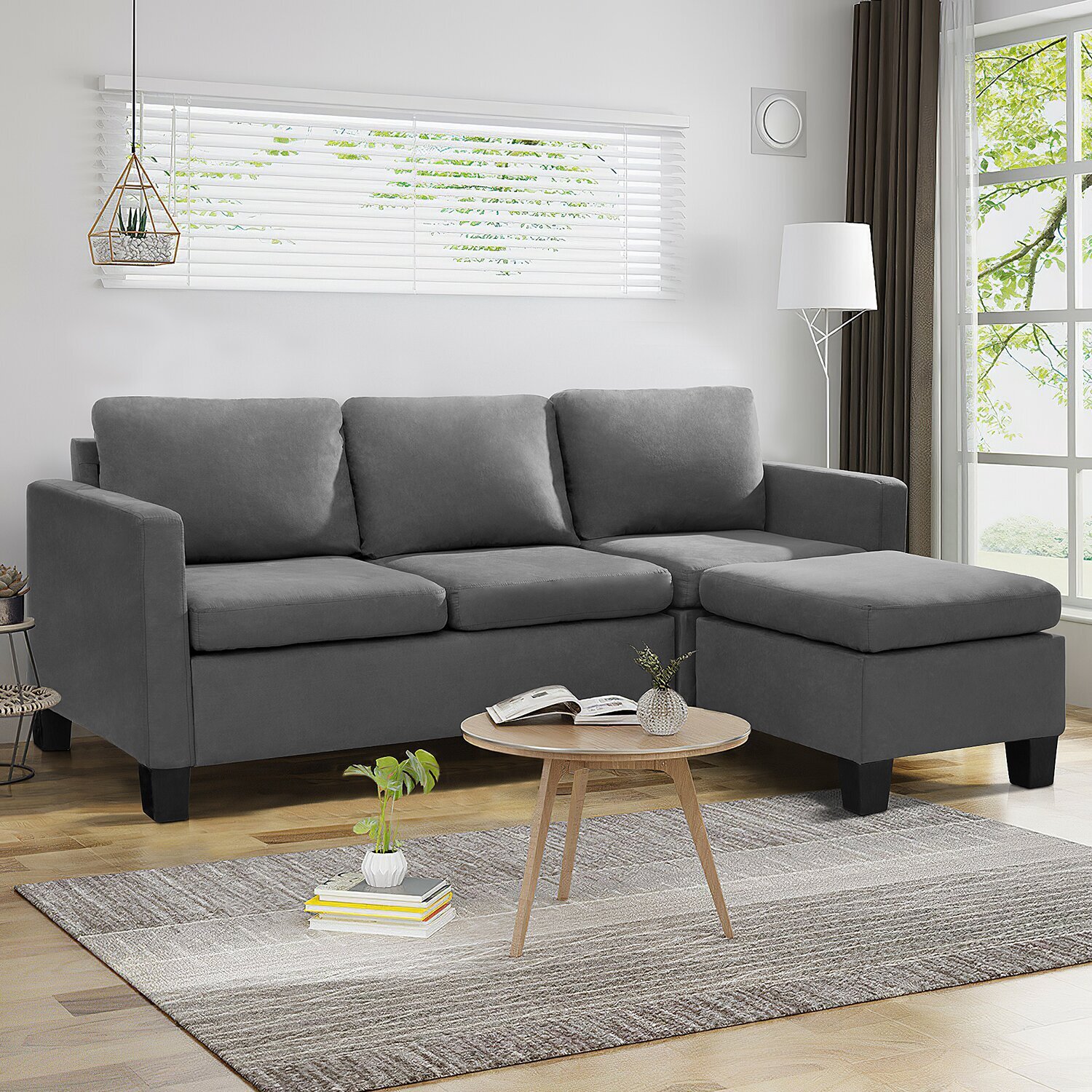 Grey Couch for Tiny Home