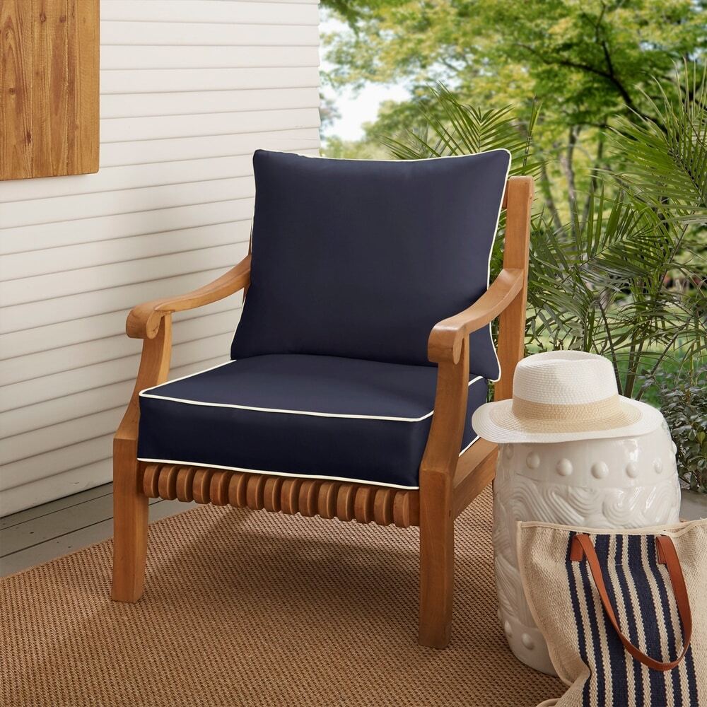 High back Patio Chair Cushions With Deep Seat and Back Pillow