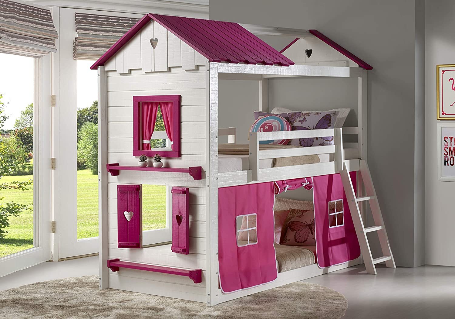 House Bunk Bed with Stairs