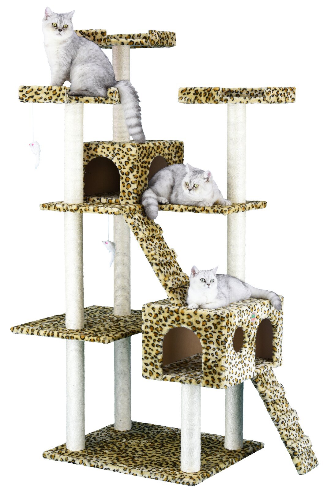 Huge cat trees in eye catching finishes