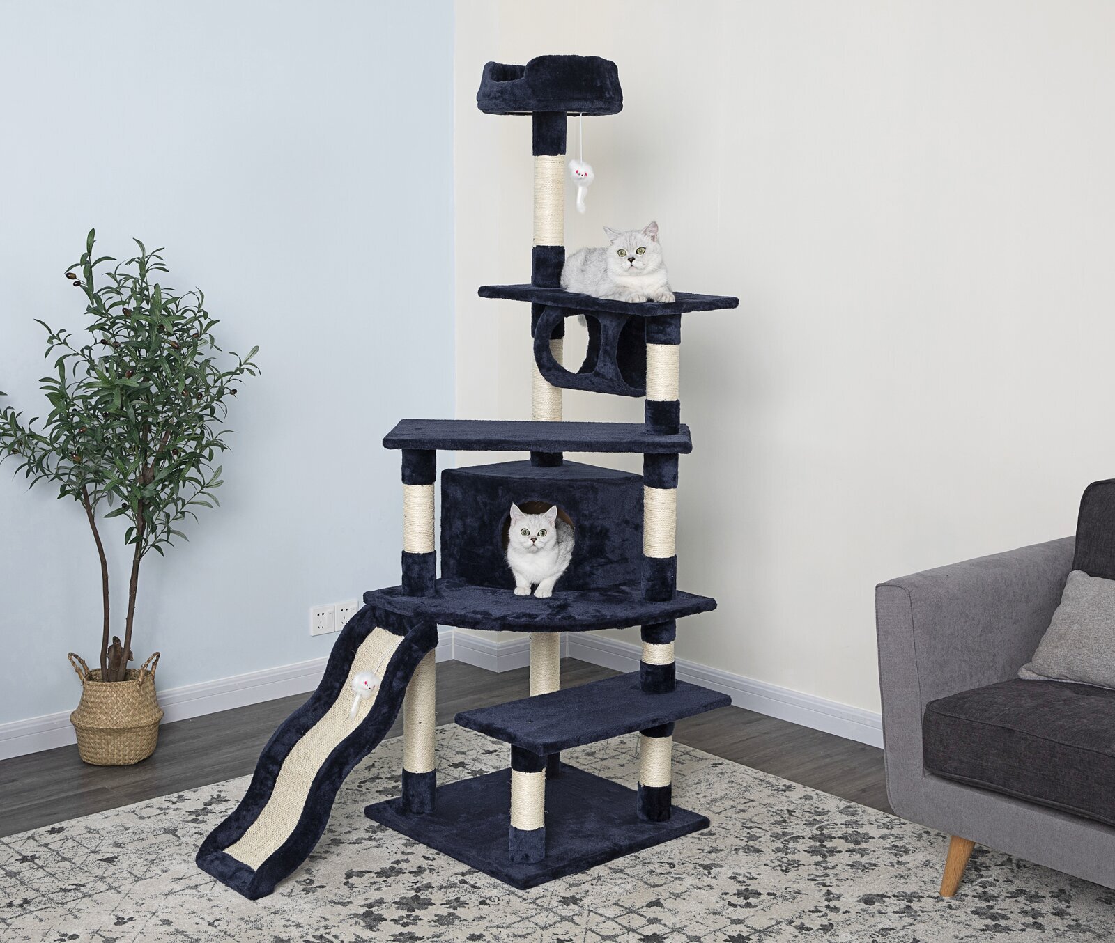 Huge cat trees with slide