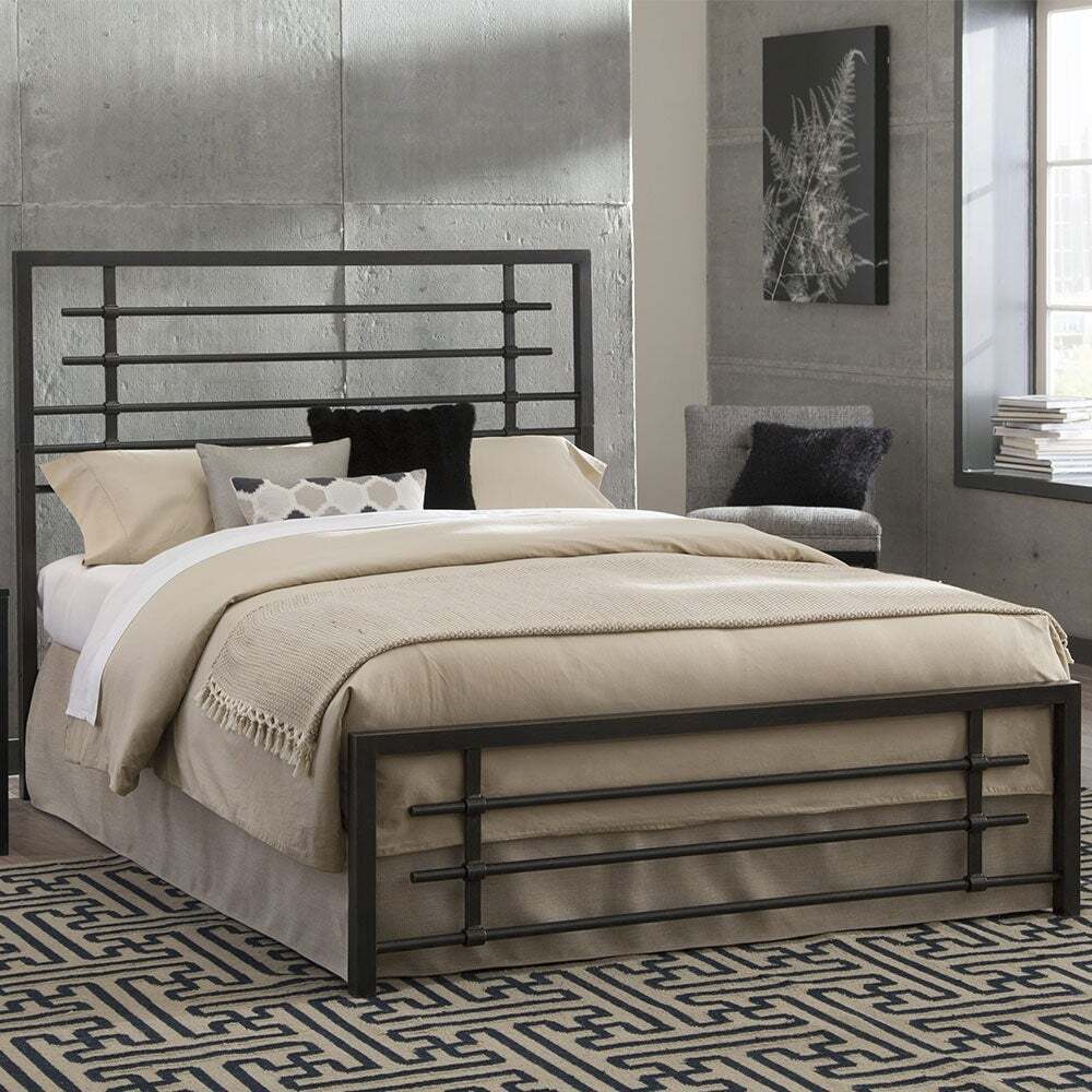 Industrial Style Wrought Iron King Bed