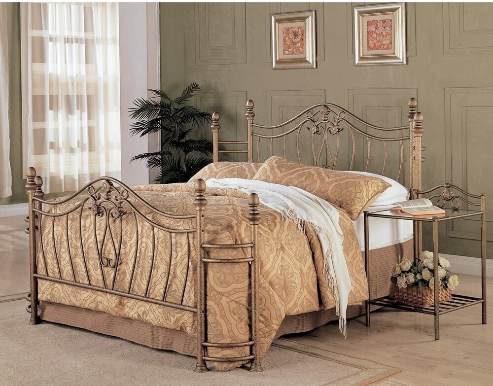 Intricate Wrought Iron Headboard and Footboard for a King Bed